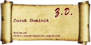 Zozuk Dominik névjegykártya